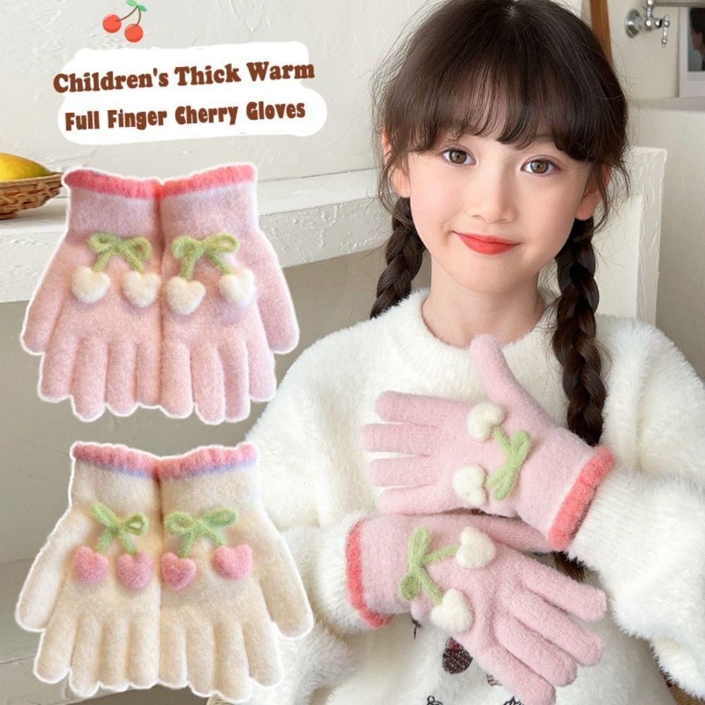 Cute Cherry Children Full Fingers Gloves Thickened Windproof Gloves New Kids Knitted Gloves Purple-Heart
Cute Cherry Children Full Fingers Gloves Thickened Windproof Gloves New Kids Knitted Gloves Purple-Heart