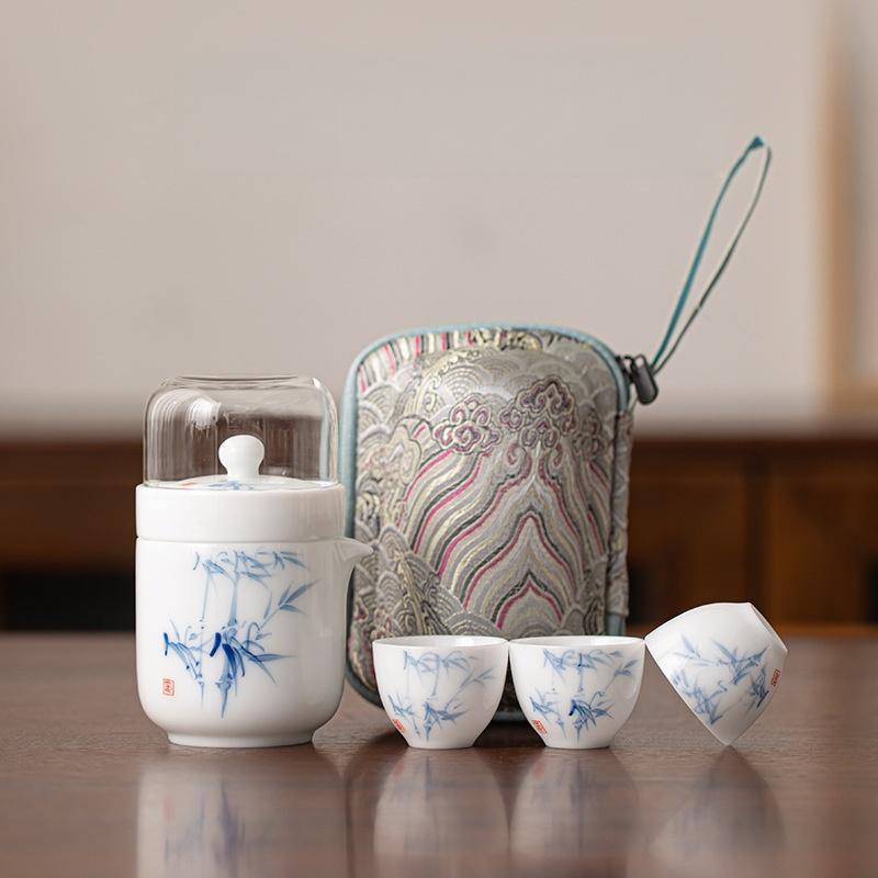 Ice Seed Jade Porcelain Hand-Painted Travel Tea Set 1Pot 3Cups Portable Kuaike Cup Office Outdoor Camping Tea Maker Tea Ceremony Four-piece Set
Ice Seed Jade Porcelain Hand-Painted Travel Tea Set 1Pot 3Cups Portable Kuaike Cup Office Outdoor Camping Tea Maker Tea Ceremony Four-piece Set