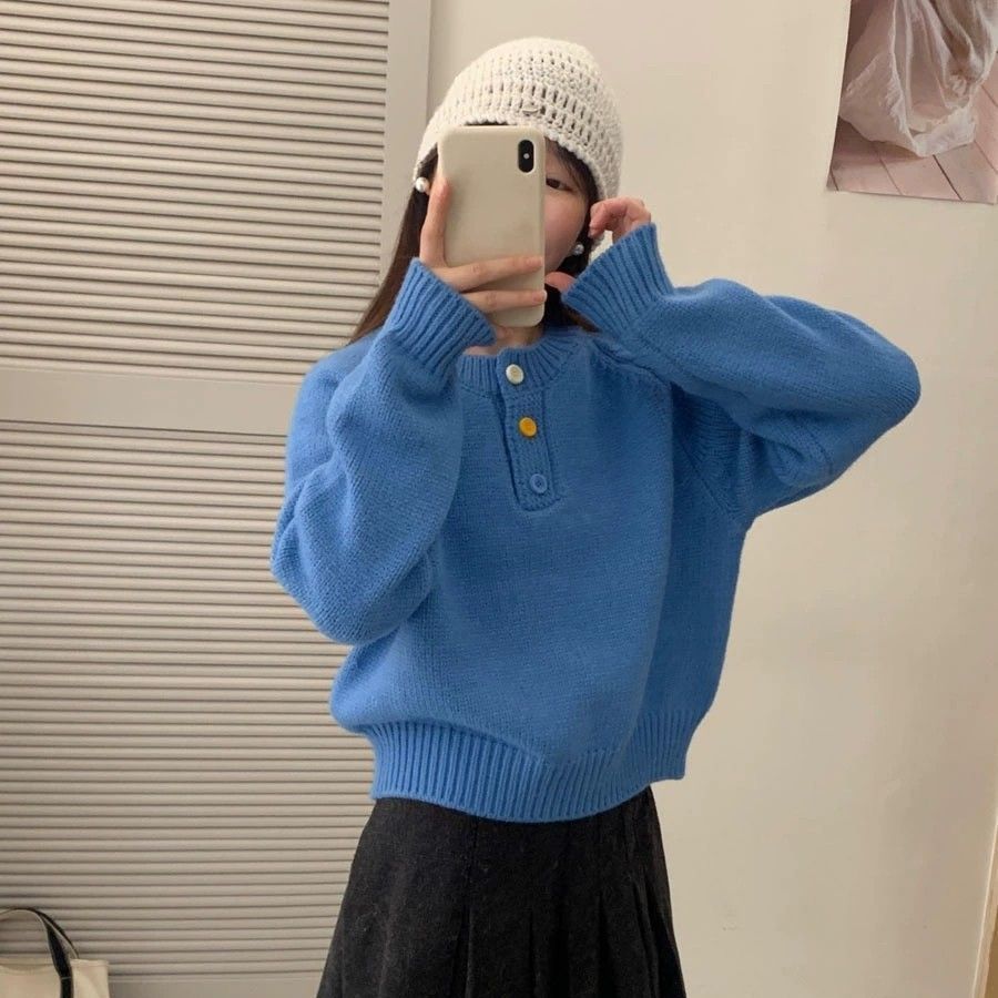 Женский свитер в стиле преппи, корейский стиль, разноцветные пуговицы, свободный ленивый стиль, мягкий повседневный утолщенный вязаный топ XL синий
Женский свитер в стиле преппи, корейский стиль, разноцветные пуговицы, свободный ленивый стиль, мягкий повседневный утолщенный вязаный топ XL синий