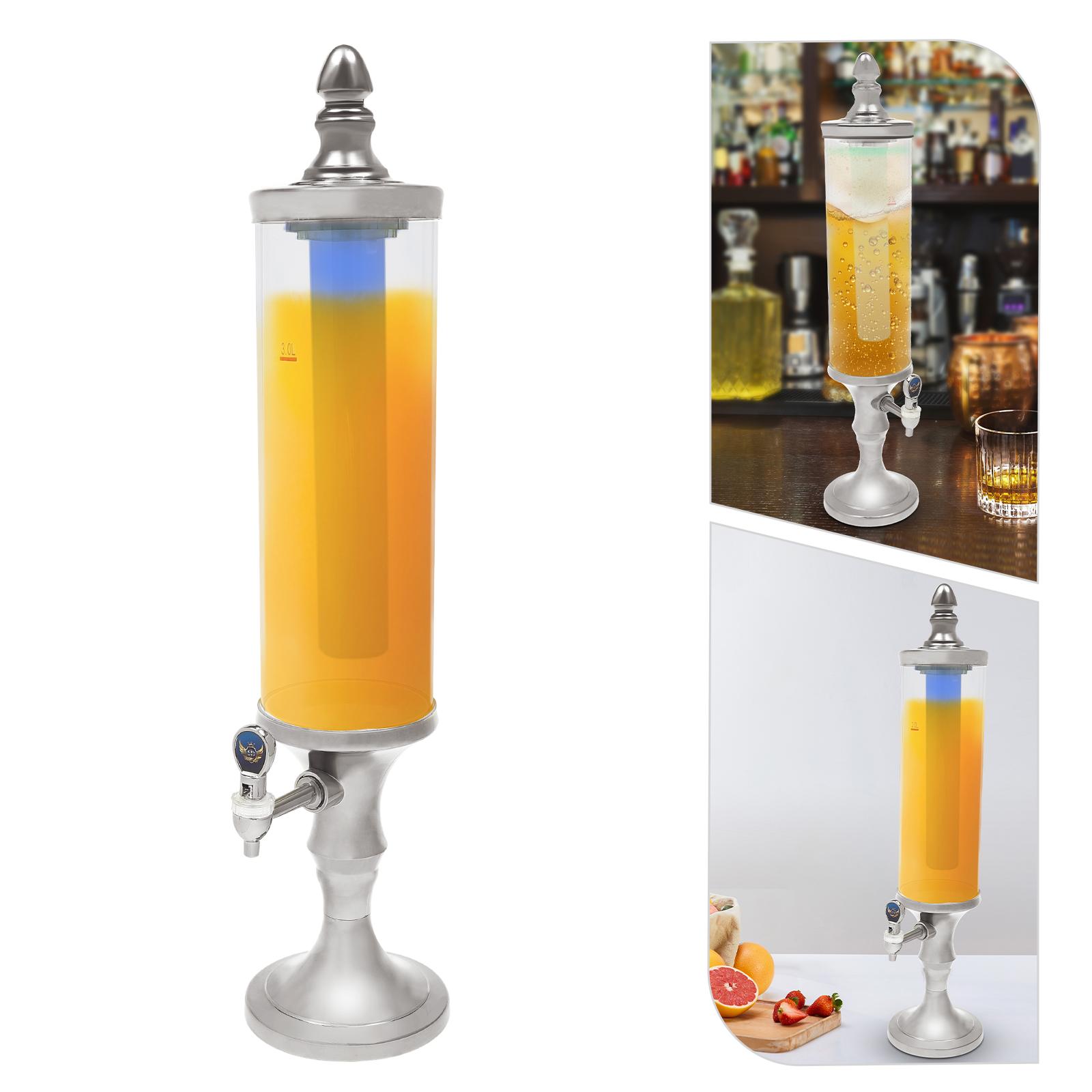 Sparkling Drink Dispenser with LED Light and Ice Core, 3L Beverage Tower with Tap, Chilling Tube for Cocktail Margarita Mimosa серебряный
Sparkling Drink Dispenser with LED Light and Ice Core, 3L Beverage Tower with Tap, Chilling Tube for Cocktail Margarita Mimosa серебряный