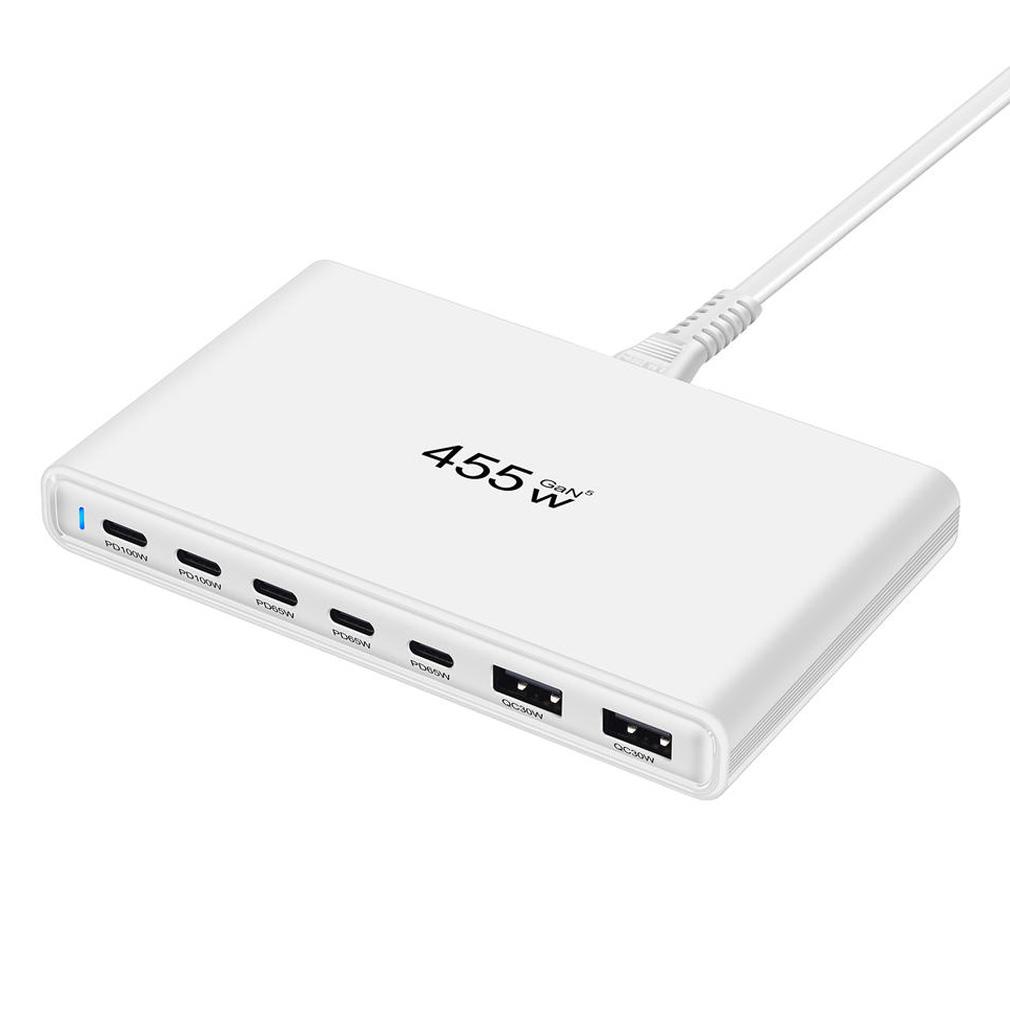 New 7-Port 455W GaN Desktop Charger Ultra-Slim Multi-Port 5C2A Fast Charging Station Adapters for Phones Tablets Dropshipping US белый
New 7-Port 455W GaN Desktop Charger Ultra-Slim Multi-Port 5C2A Fast Charging Station Adapters for Phones Tablets Dropshipping US белый