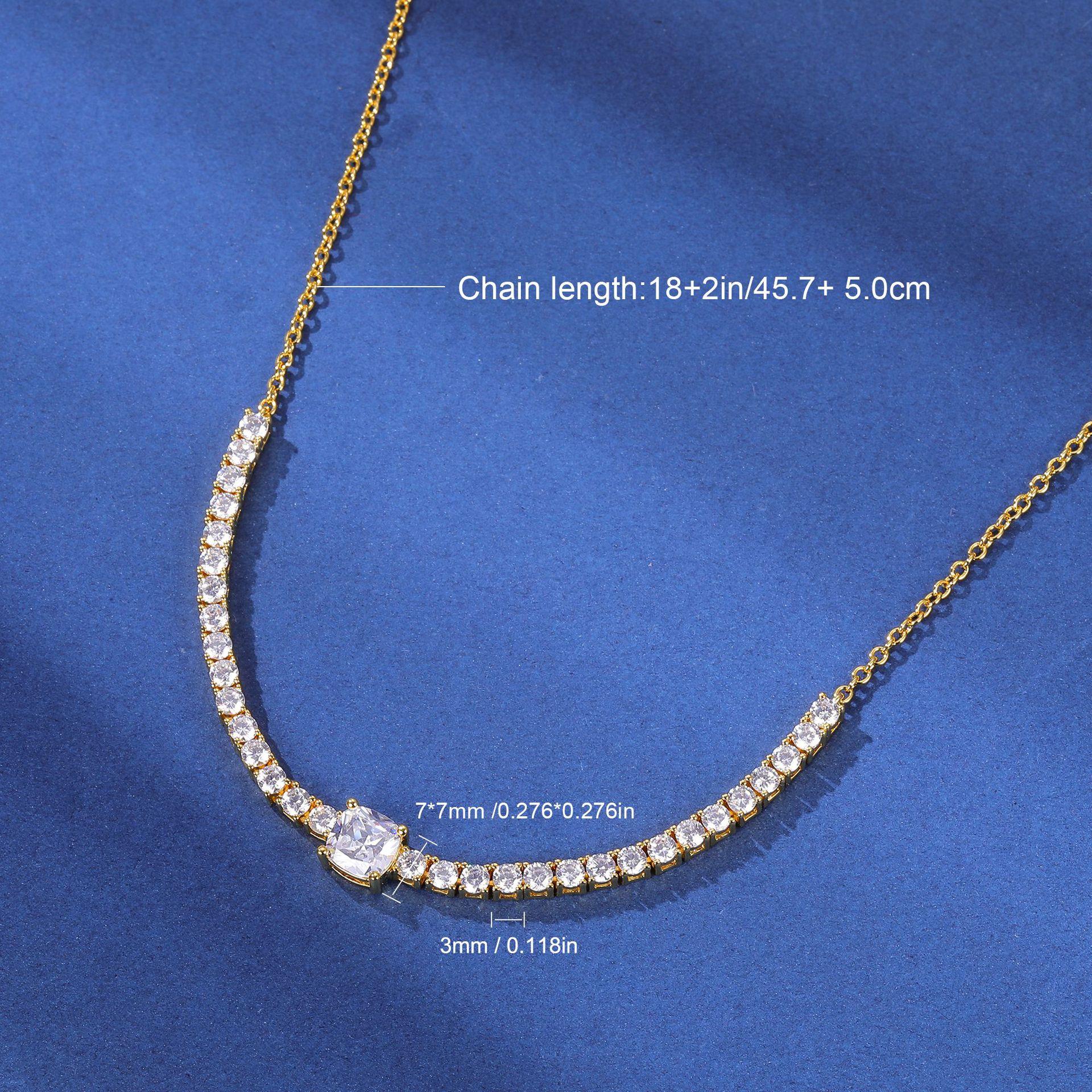 A Copper inlaid zircon tennis necklace neck chain pendant, popular fashion design trend Gold ( 18inch )
A Copper inlaid zircon tennis necklace neck chain pendant, popular fashion design trend Gold ( 18inch )