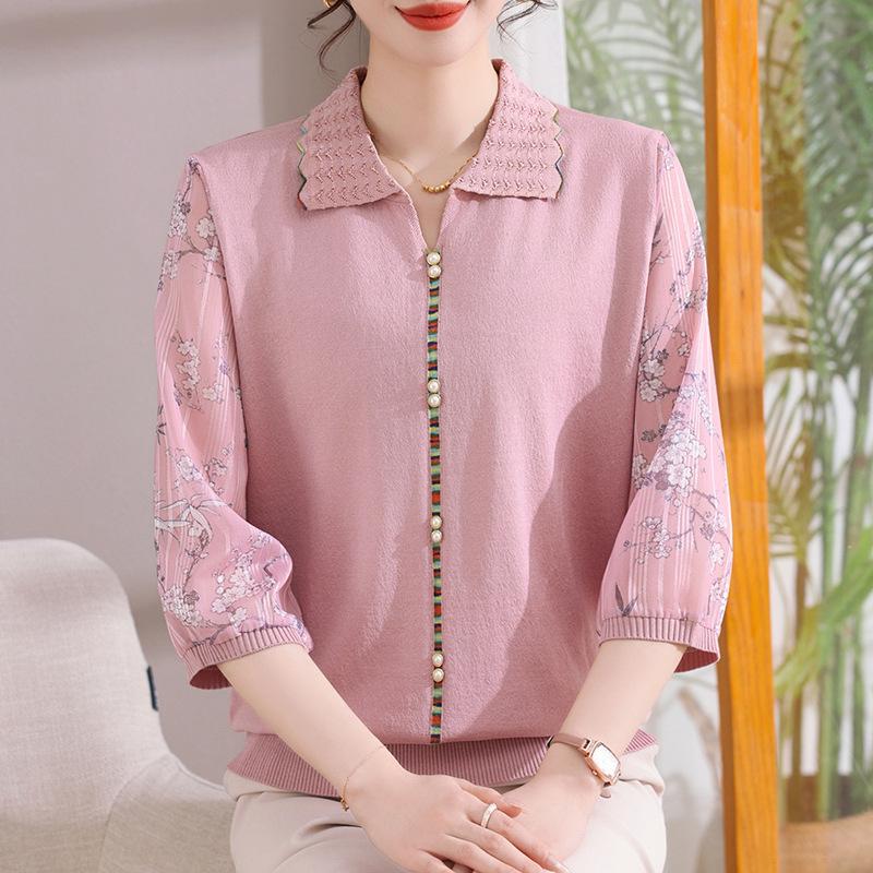 Spring-Summer 2025 Women s Three-Quarter Sleeve Knit Top with Stylish Lapel for Middle-Aged and Elderly Women 115
Spring-Summer 2025 Women s Three-Quarter Sleeve Knit Top with Stylish Lapel for Middle-Aged and Elderly Women 115