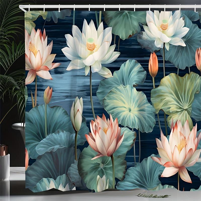Lotus Leaf Shower Curtain - Vibrant Pink & Green, Polyester Blend, 12 Hooks Included, Elegant Bathroom Decor W60H190(CM)-1 Pcs
Lotus Leaf Shower Curtain - Vibrant Pink & Green, Polyester Blend, 12 Hooks Included, Elegant Bathroom Decor W60H190(CM)-1 Pcs