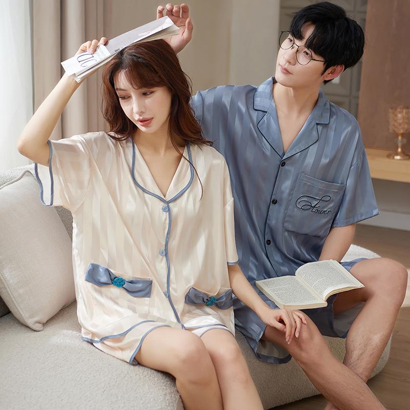 Summer Ice Silk Couple Pajamas - Men s & Women s Short Sleeve Set for Indoors & Outdoors Women XL
Summer Ice Silk Couple Pajamas - Men s & Women s Short Sleeve Set for Indoors & Outdoors Women XL