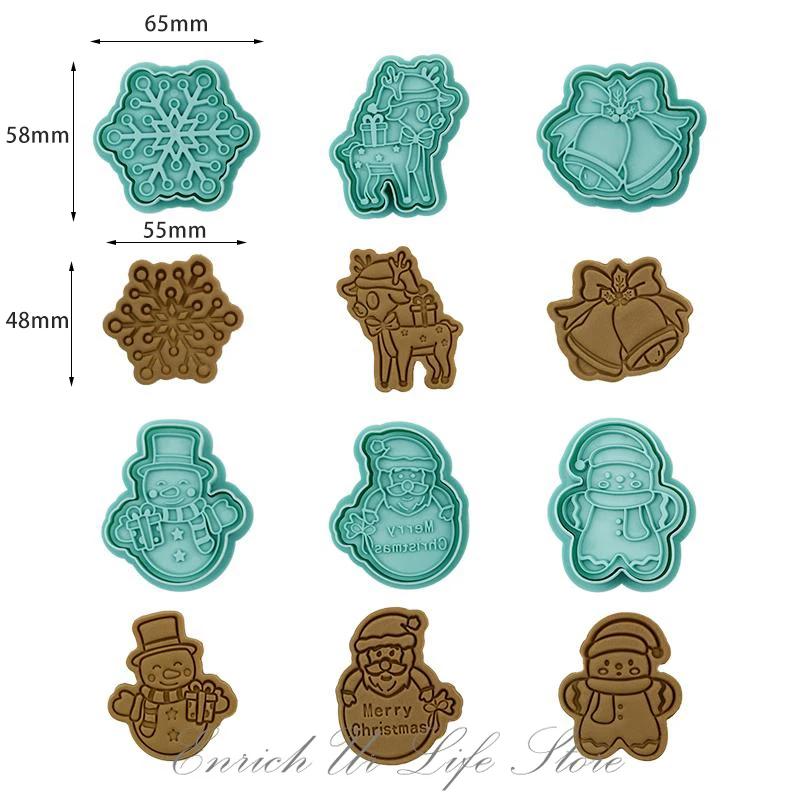 6Pc Christmas Cookie Cutter Cartoon Santa Snowflake Bell Fondant Biscuit Embosser Stamp DIY Baking Mold Christmas Party Supplies
6Pc Christmas Cookie Cutter Cartoon Santa Snowflake Bell Fondant Biscuit Embosser Stamp DIY Baking Mold Christmas Party Supplies