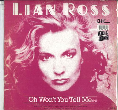 12inch Record LIAN ROSS Oh Wont You Tell Me 620821 CHIC 1987 Germany Dance Electronica Used
12inch Record LIAN ROSS Oh Wont You Tell Me 620821 CHIC 1987 Germany Dance Electronica Used