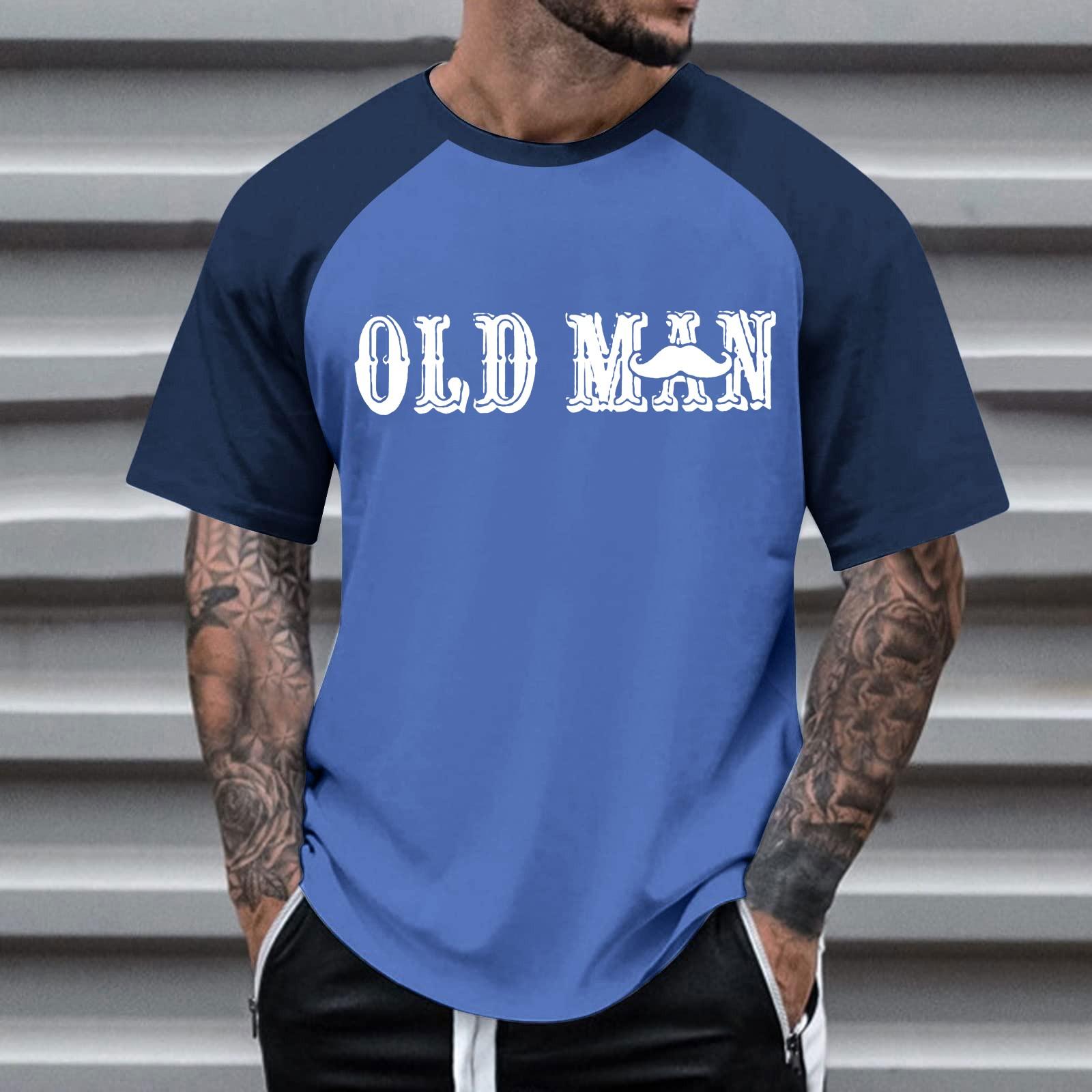 Mens Crew Neck Short Sleeve Raglan T Shirt with OLD MAN Letter Print Casual Loose Fit Lightweight Top XXXL синій
Mens Crew Neck Short Sleeve Raglan T Shirt with OLD MAN Letter Print Casual Loose Fit Lightweight Top XXXL синій