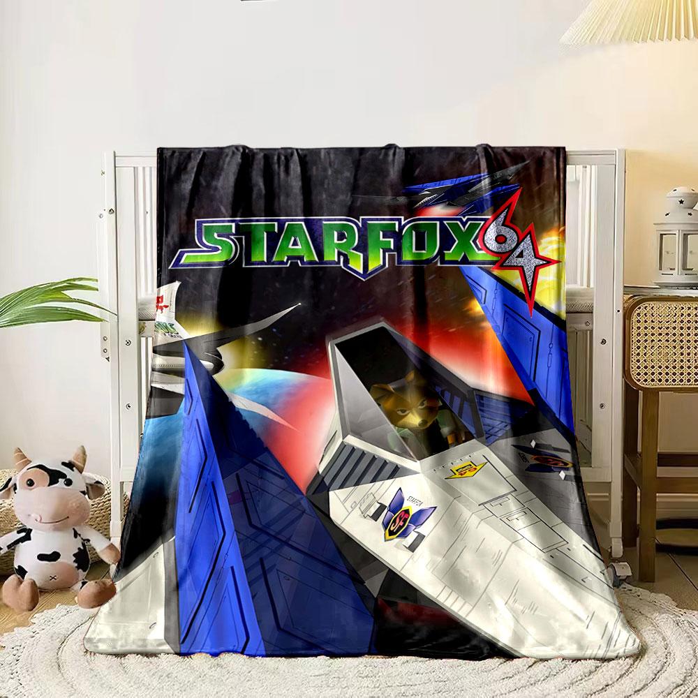 Spaceships and a character in a cockpit with Star Fox 64 text above. for all seasons blanket lunch break throw gift 80cm x 120cm
Spaceships and a character in a cockpit with Star Fox 64 text above. for all seasons blanket lunch break throw gift 80cm x 120cm