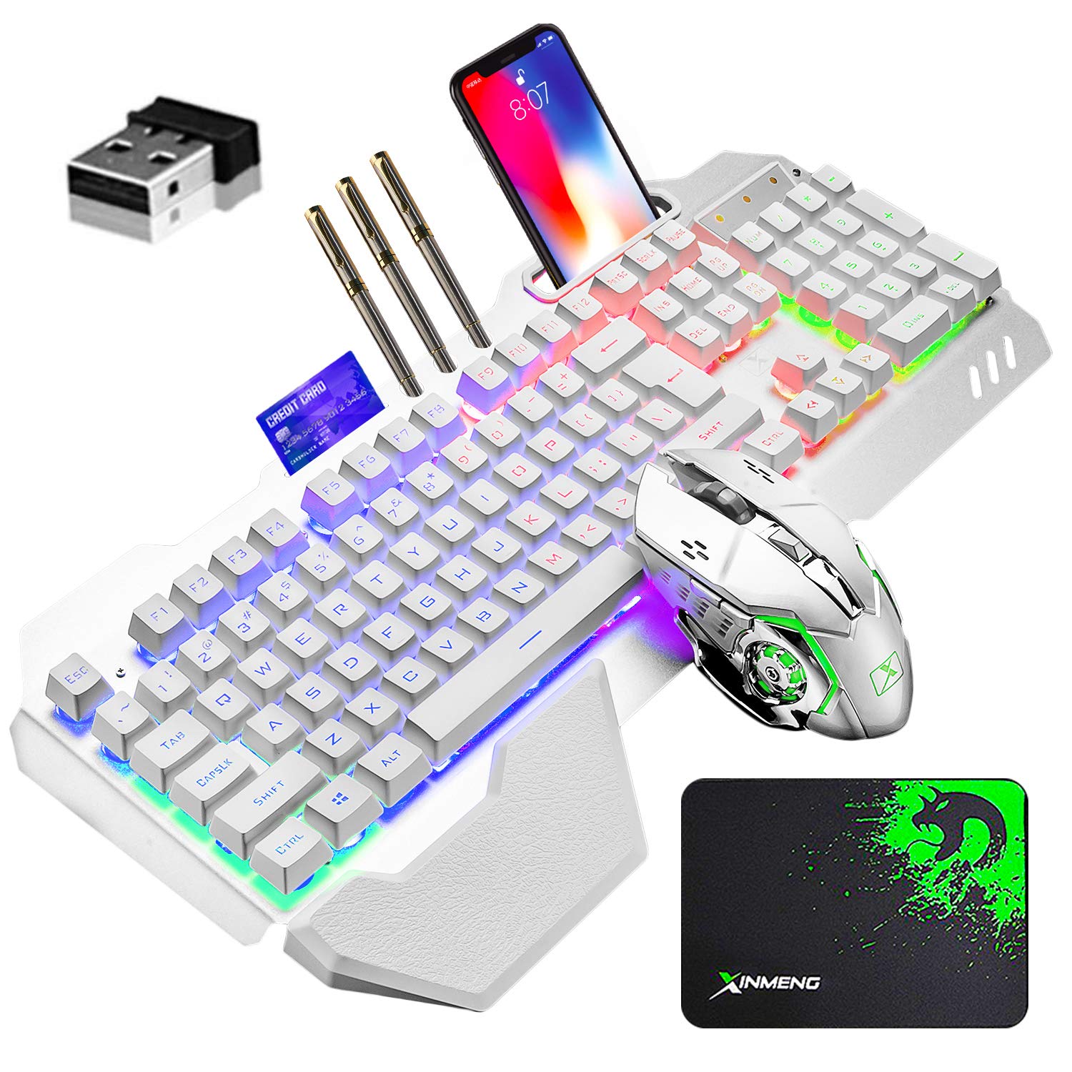 Gaming keyboard and mouse limbo LED English 4800mAh large 2400DPI metal waterproof wireless silent mouse mouse pad set, backlight, layout, capacity,
Gaming keyboard and mouse limbo LED English 4800mAh large 2400DPI metal waterproof wireless silent mouse mouse pad set, backlight, layout, capacity,