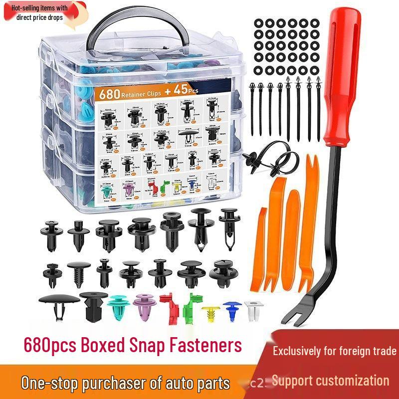 725PCS Auto Clip & Rivet Repair Kit 680PCS Boxed Clips (Single Box)
725PCS Auto Clip & Rivet Repair Kit 680PCS Boxed Clips (Single Box)