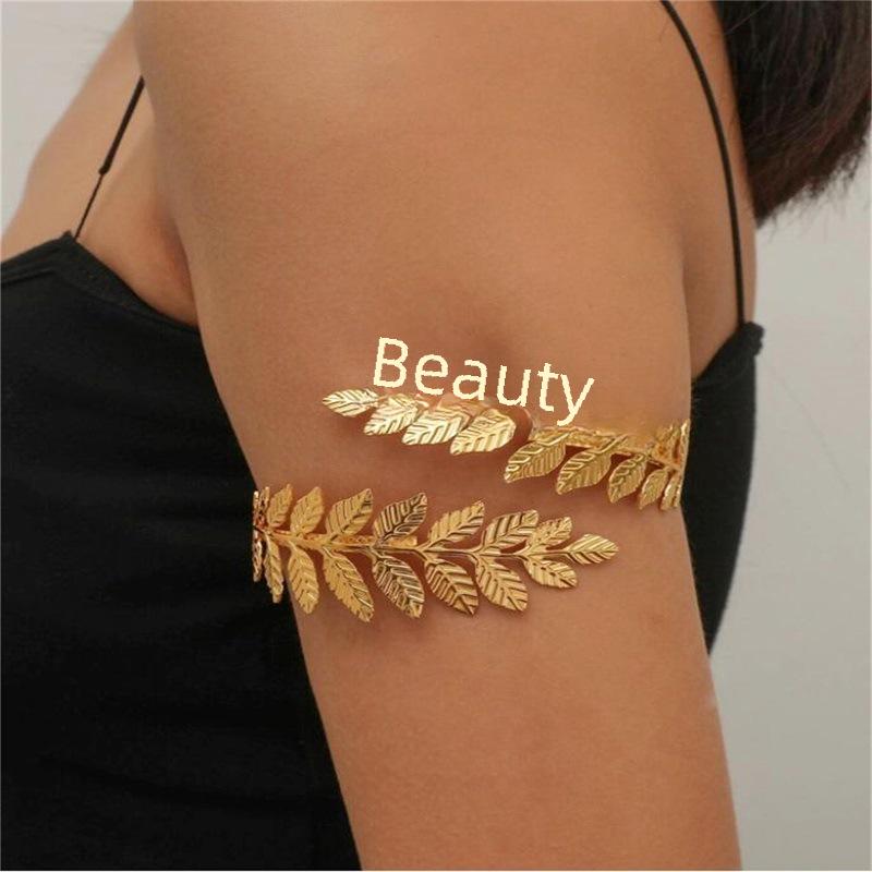 European & American Leaf Arm Bracelet: Adjustable Roman Bridal Jewelry Metal Cuff White K
European & American Leaf Arm Bracelet: Adjustable Roman Bridal Jewelry Metal Cuff White K
