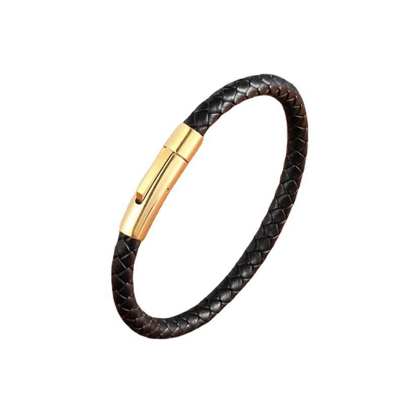 Adjustable Snap Closure Handwoven Leather Bracelet For Men Stylish Cuff Fashion Accessory Durable Comfortable 23cm
Adjustable Snap Closure Handwoven Leather Bracelet For Men Stylish Cuff Fashion Accessory Durable Comfortable 23cm