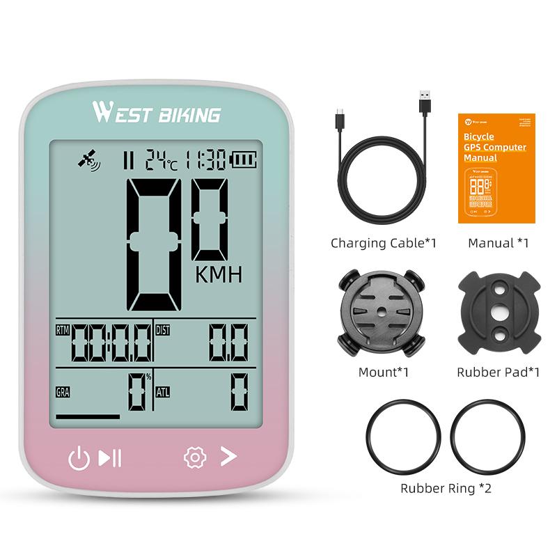WEST BIKING Intelligent GPS Bicycle Computer Large Screen Wireless Cycling Speedometer IPX7 Waterproof Lightweight Bike Odometer рожевий
WEST BIKING Intelligent GPS Bicycle Computer Large Screen Wireless Cycling Speedometer IPX7 Waterproof Lightweight Bike Odometer рожевий