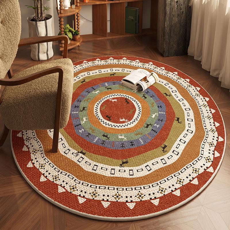 VIKAMA American Haute Sense Of Vintage Round Loop Pile Living Room Carpet Bedroom Chair Cushion Bedside Rug Home Decoration 80X80CM (2.6X2.6FT
VIKAMA American Haute Sense Of Vintage Round Loop Pile Living Room Carpet Bedroom Chair Cushion Bedside Rug Home Decoration 80X80CM (2.6X2.6FT