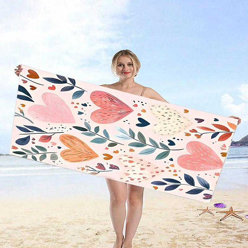Colorful Heart & Leaf Beach Towel Patterned Sunscreen And Windproof Suitable For Swimming Pool Camping Travel Blanket W40*H60(CM)
Colorful Heart & Leaf Beach Towel Patterned Sunscreen And Windproof Suitable For Swimming Pool Camping Travel Blanket W40*H60(CM)