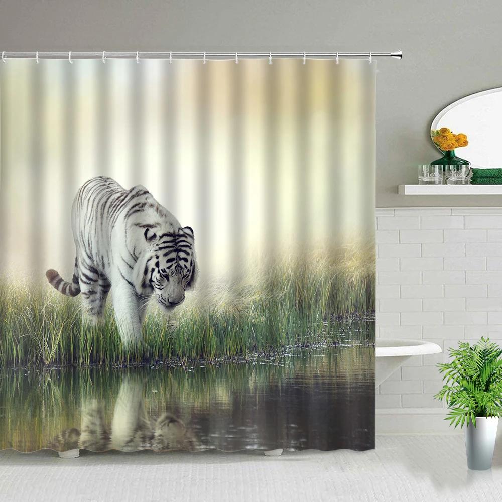 Spring Waterfall Scenery Shower Curtains African Tiger In Water Swimming Bath Curtain Wild Animal Print Bathroom Home Decor Boys W60H190(CM)-1 Pcs
Spring Waterfall Scenery Shower Curtains African Tiger In Water Swimming Bath Curtain Wild Animal Print Bathroom Home Decor Boys W60H190(CM)-1 Pcs