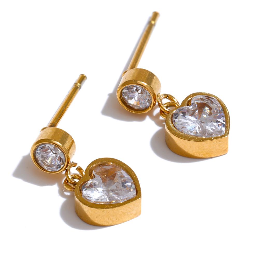Yhpup Delicate Shiny Cubic Zirconia Heart Drop Small Earrings for Ladies Stainless Steel High Quality PVD Daily Jewelry Gift
Yhpup Delicate Shiny Cubic Zirconia Heart Drop Small Earrings for Ladies Stainless Steel High Quality PVD Daily Jewelry Gift