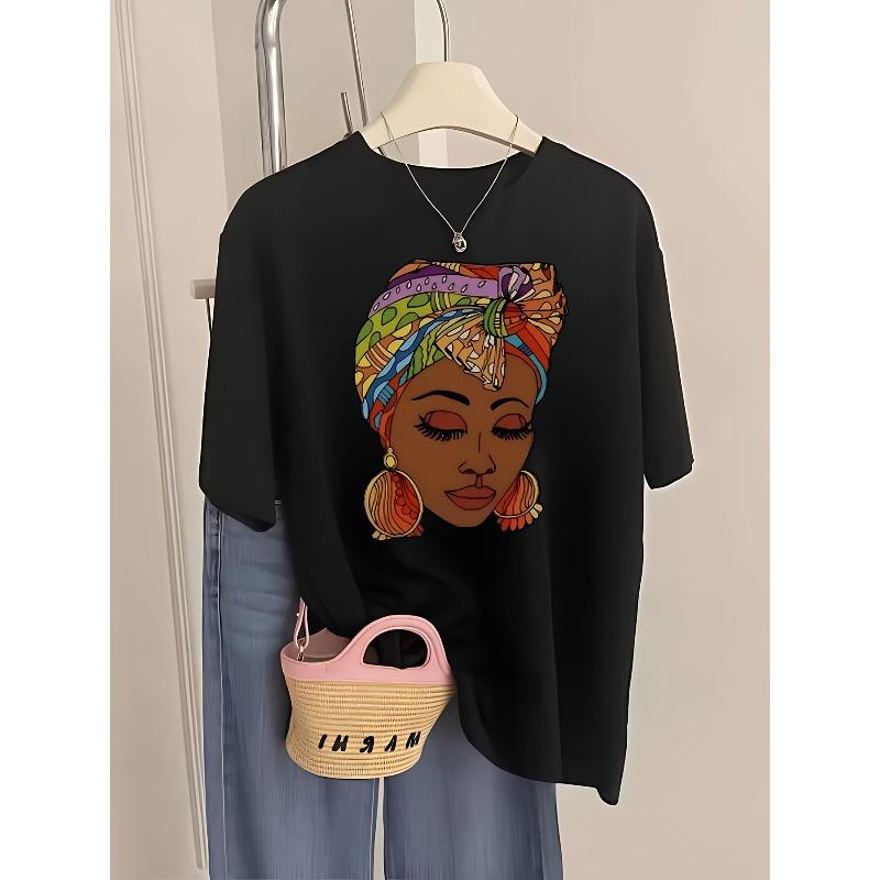 Women New African Culture Print T-Shirt Headscarf Earrings Summer Party Casual Gift Top 4XL чорний
Women New African Culture Print T-Shirt Headscarf Earrings Summer Party Casual Gift Top 4XL чорний