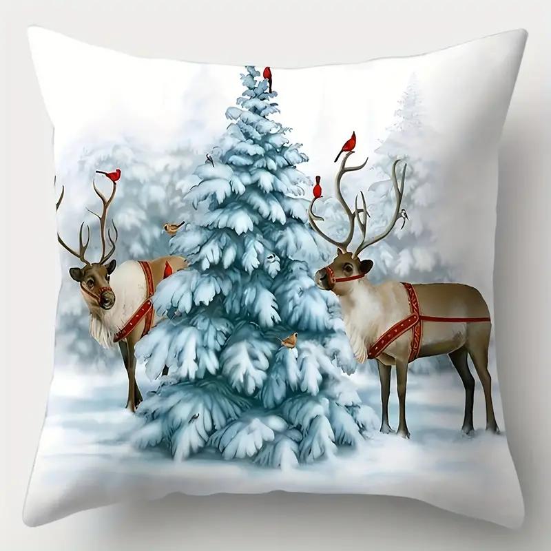 1 шт. Рождественская наволочка. узоры с оленем, снеговиком и Санта-Клаусом Мягкая наволочка для диванной подушки, застежка-молния для украшения дивана 18x18Inch
1 шт. Рождественская наволочка. узоры с оленем, снеговиком и Санта-Клаусом Мягкая наволочка для диванной подушки, застежка-молния для украшения дивана 18x18Inch