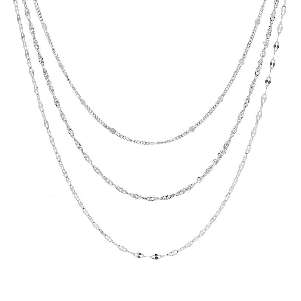 925 Sterling Silver Three-Layer Necklace Personality Ccharm Simple Woman Clavicle Chain Choker Birthday Gift Exquisite Jewelry платиновий
925 Sterling Silver Three-Layer Necklace Personality Ccharm Simple Woman Clavicle Chain Choker Birthday Gift Exquisite Jewelry платиновий