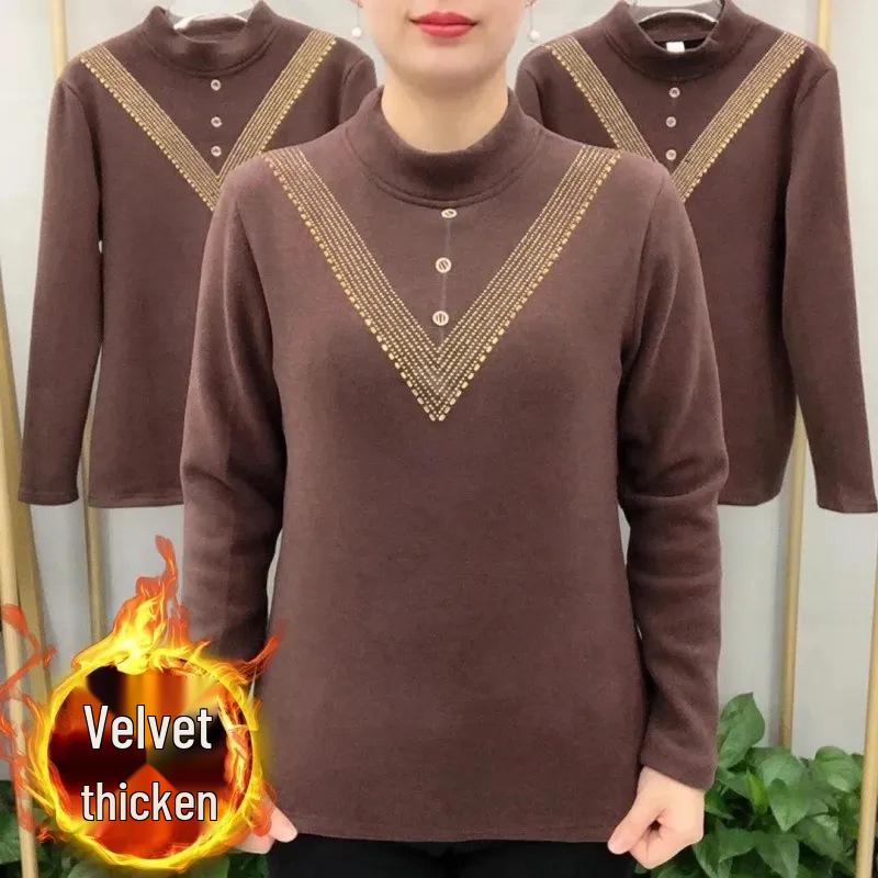 Women s Rhinestone-Embellished Fleece-Lined Velvet Top - Semi-High Neck, Long-Sleeve, Warm Autumn/Winter Shirt 3XL
Women s Rhinestone-Embellished Fleece-Lined Velvet Top - Semi-High Neck, Long-Sleeve, Warm Autumn/Winter Shirt 3XL