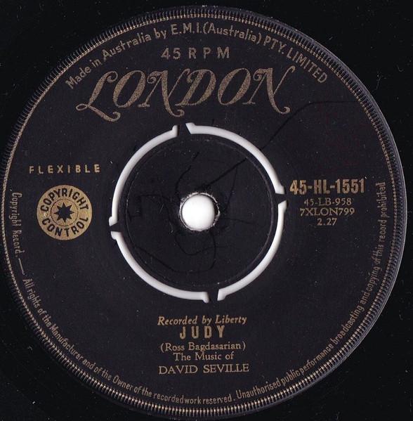 7-дюймовая пластинка DAVID SEVILLE Judy 45HL1551 London Records 1959 Австралия Поп Б/у
7-дюймовая пластинка DAVID SEVILLE Judy 45HL1551 London Records 1959 Австралия Поп Б/у