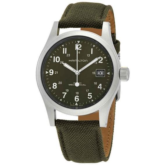 Мужские часы Hamilton Khaki Field с механическим холщовым ремешком с зеленым циферблатом H69439363 зелёный
Мужские часы Hamilton Khaki Field с механическим холщовым ремешком с зеленым циферблатом H69439363 зелёный