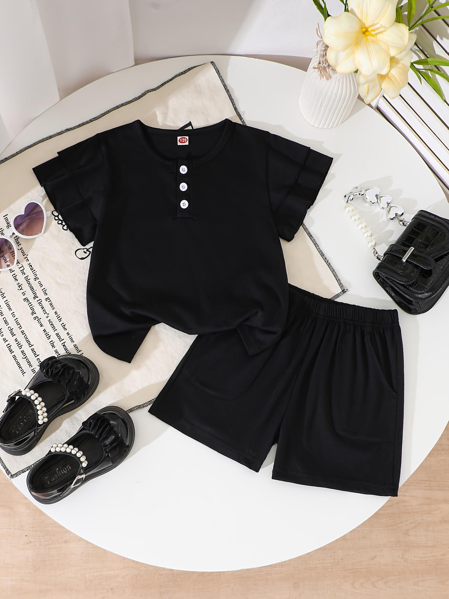Girls Outfit 7-14 Years Puff Sleeve Blouse Elastic Waistband Shorts Front Buttons Pockets Comfortable Fabric School and Daily Wear 160 чорний
Girls Outfit 7-14 Years Puff Sleeve Blouse Elastic Waistband Shorts Front Buttons Pockets Comfortable Fabric School and Daily Wear 160 чорний