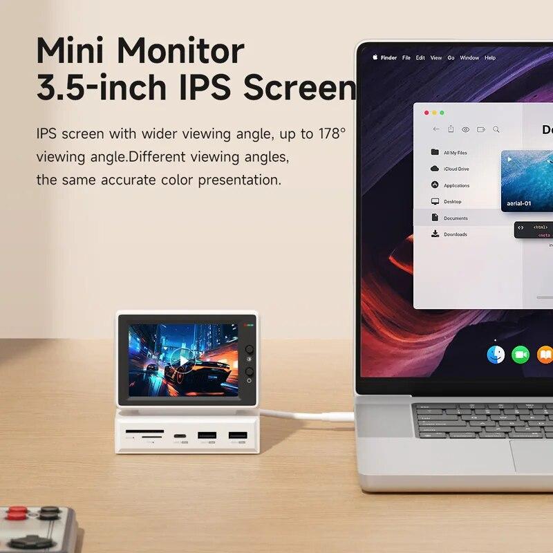 3,5-дюймовый IPS мини-экран AIDA64 мини-ПК ЦП ОЗУ HDD Мониторинг данных Дисплей Дополнительный экран с USB C-концентратором для ноутбука MacBook White белый
3,5-дюймовый IPS мини-экран AIDA64 мини-ПК ЦП ОЗУ HDD Мониторинг данных Дисплей Дополнительный экран с USB C-концентратором для ноутбука MacBook White белый