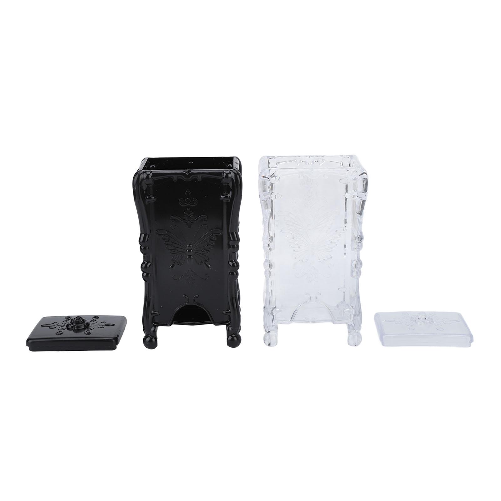 2 шт. коробка для хранения ватных дисков с 3D-узором в виде бабочки и розы, прозрачный черный держатель для косметических дисков из АБС-пластика
2 шт. коробка для хранения ватных дисков с 3D-узором в виде бабочки и розы, прозрачный черный держатель для косметических дисков из АБС-пластика