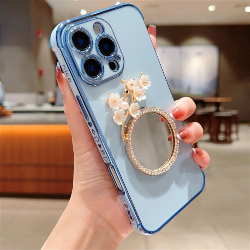 For iPhone 16 Pro Max Case with Plum Blossom Mirror Electroplating Edge Heart Pattern TPU Phone Cover Purple
For iPhone 16 Pro Max Case with Plum Blossom Mirror Electroplating Edge Heart Pattern TPU Phone Cover Purple
