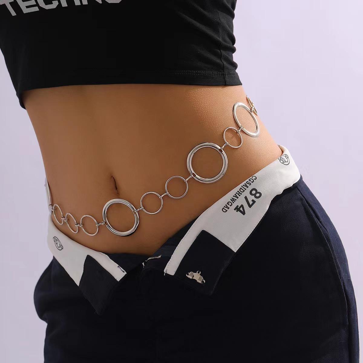 Personalized Geometric Circular Ring Spliced Metal Waist Chain, Female Punk Hip-hop Hollowed-out Body Chain
Personalized Geometric Circular Ring Spliced Metal Waist Chain, Female Punk Hip-hop Hollowed-out Body Chain