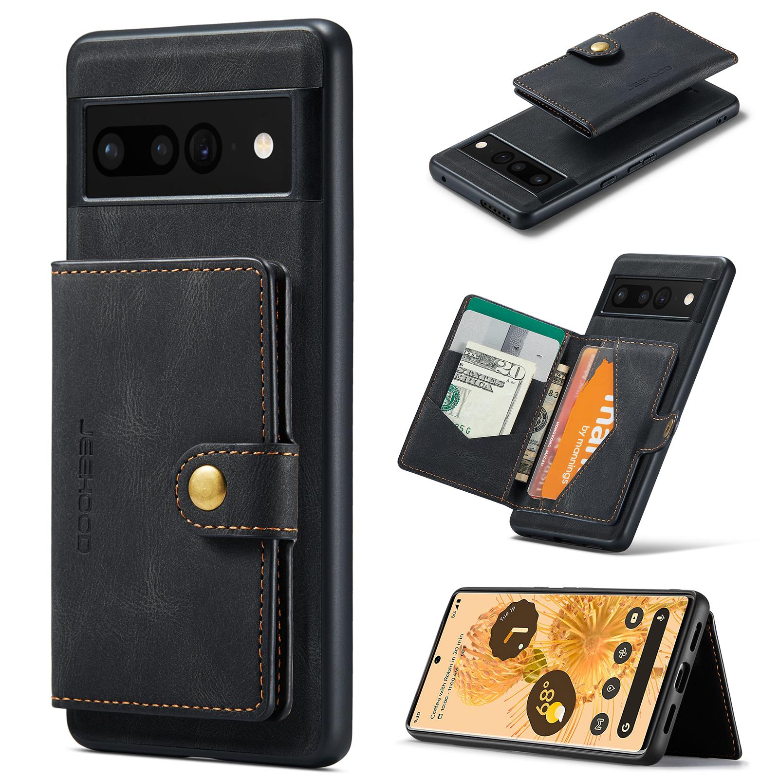 For Google Pixel 7 Pro 5G Case JEEHOOD J01 Retro Leather Phone Back Cover with Detachable Magnetic Card Holder
For Google Pixel 7 Pro 5G Case JEEHOOD J01 Retro Leather Phone Back Cover with Detachable Magnetic Card Holder