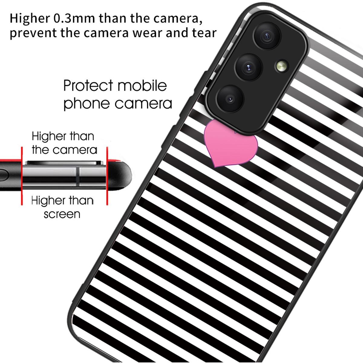 For Samsung Galaxy A55 5G Tempered Glass Pattern Printing Case Phone Cover Stripes/Hearts
For Samsung Galaxy A55 5G Tempered Glass Pattern Printing Case Phone Cover Stripes/Hearts