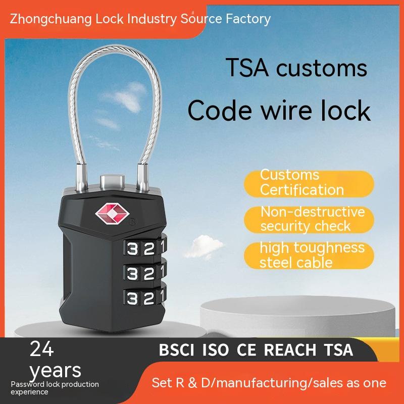 Customs Lock Outdoor Travel Customs Clearance Padlock Wire Rope Password Lock Three-digit Password Zinc Alloy Customs Padlock чорний
Customs Lock Outdoor Travel Customs Clearance Padlock Wire Rope Password Lock Three-digit Password Zinc Alloy Customs Padlock чорний