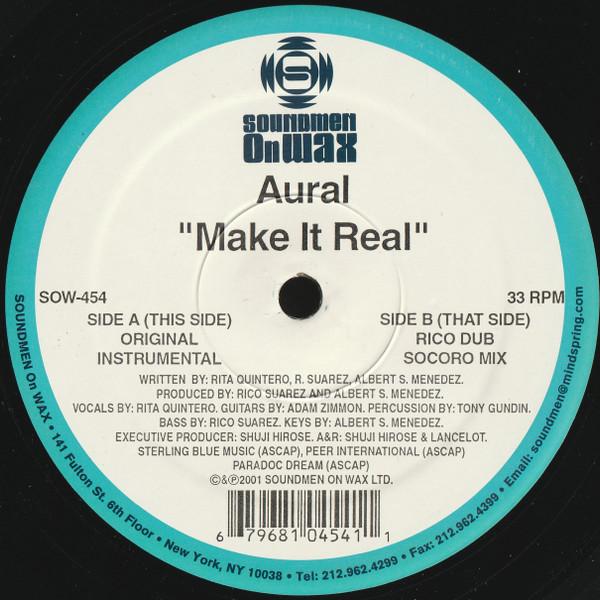12inch Record AURAL - Make It Real SOW454 SOUNDMEN ON WAX 2001 US Dance & Electronica Used
12inch Record AURAL - Make It Real SOW454 SOUNDMEN ON WAX 2001 US Dance & Electronica Used