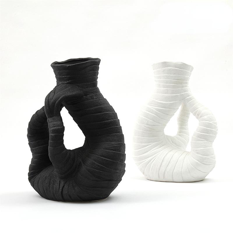 Ceramic Vase Curly Weave Texture Stump Shaped Vase Hollow Flower Arrangement Porcelain Handicraft Ornaments Home Decoration
Ceramic Vase Curly Weave Texture Stump Shaped Vase Hollow Flower Arrangement Porcelain Handicraft Ornaments Home Decoration