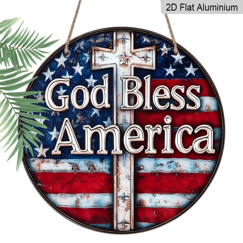 2D Flat, 1pc Vintage God Bless America Patriotic Metal Sign with US Flag & Cross Wall Decor, Ideal for Home, Office, for Man Cave, Veterans Day 7.87×7.87inch
2D Flat, 1pc Vintage God Bless America Patriotic Metal Sign with US Flag & Cross Wall Decor, Ideal for Home, Office, for Man Cave, Veterans Day 7.87×7.87inch