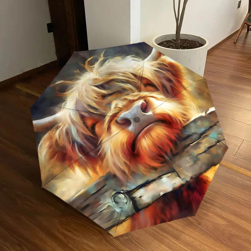Highland Cow Print Automatic Folding Umbrella: Portable 3-Fold Design with Iron Frame, Perfect for Fans, Travelers, Daily Use, and Festive G
Highland Cow Print Automatic Folding Umbrella: Portable 3-Fold Design with Iron Frame, Perfect for Fans, Travelers, Daily Use, and Festive G