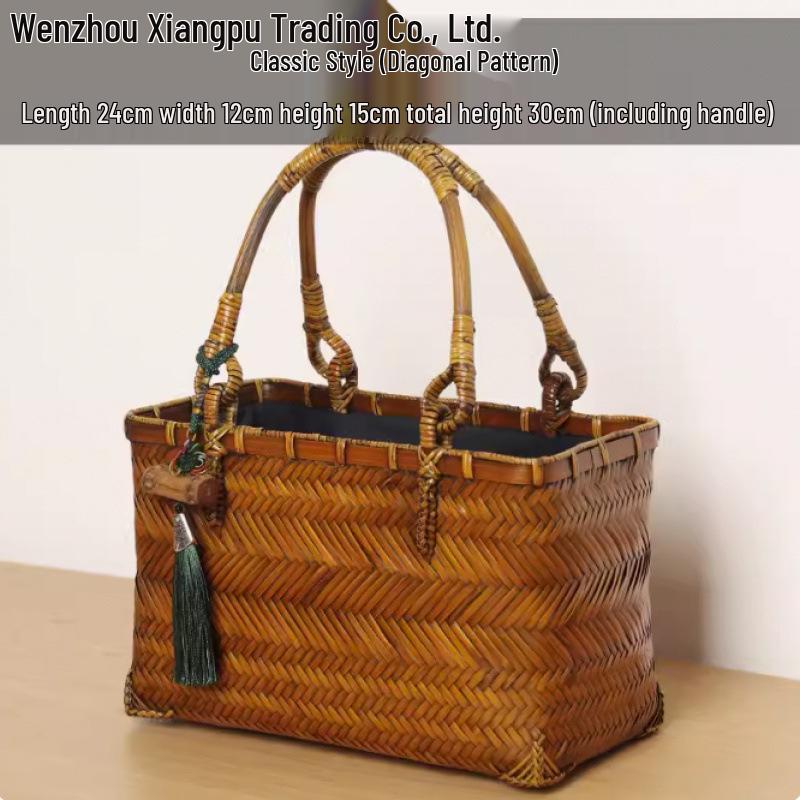 Zen-Inspired Japanese-Style Bamboo Woven Handbag - Literary & Versatile for Cheongsam or Everyday Use
Zen-Inspired Japanese-Style Bamboo Woven Handbag - Literary & Versatile for Cheongsam or Everyday Use