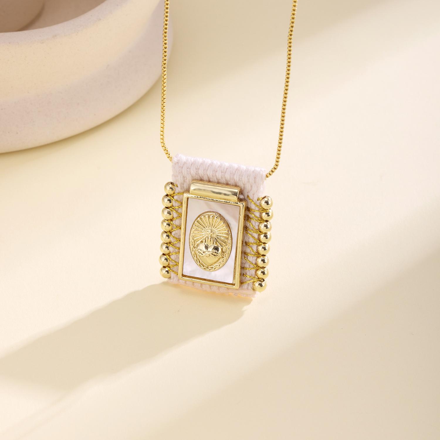 Nidin New Popular Catholic Religious Charms Beige Braided Choker Copper Neck Medal Cross Heart Shell Pendant Necklace For Women
Nidin New Popular Catholic Religious Charms Beige Braided Choker Copper Neck Medal Cross Heart Shell Pendant Necklace For Women