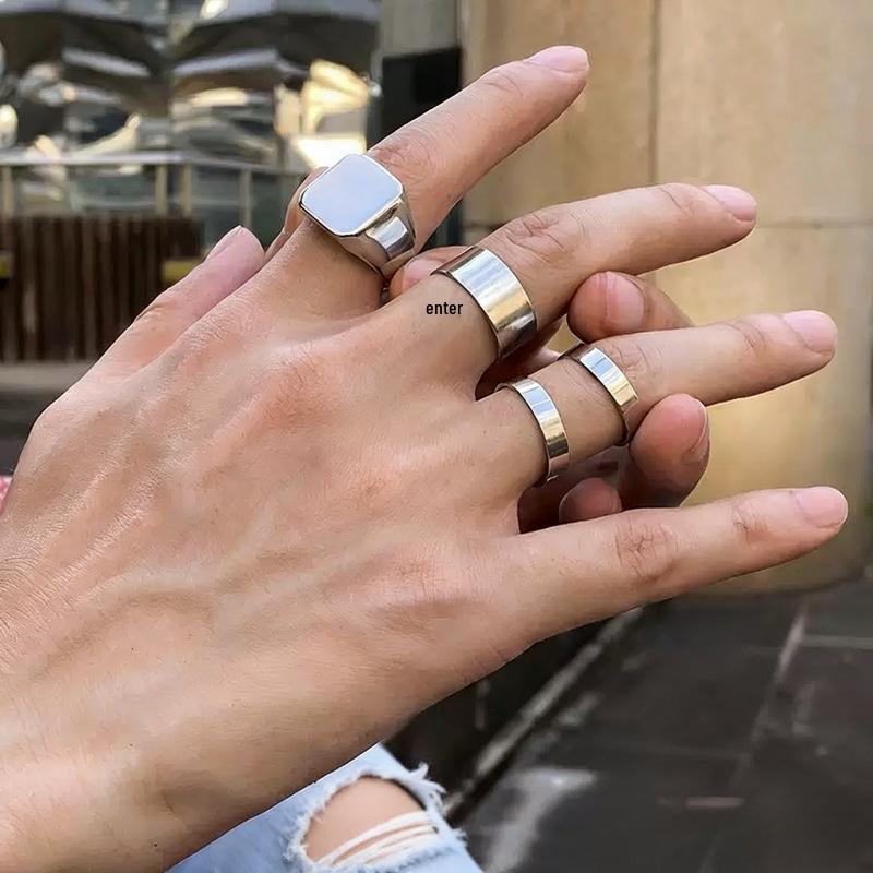 Trendy Men s Hip Hop Metallic Surface Stacking Ring Set
Trendy Men s Hip Hop Metallic Surface Stacking Ring Set