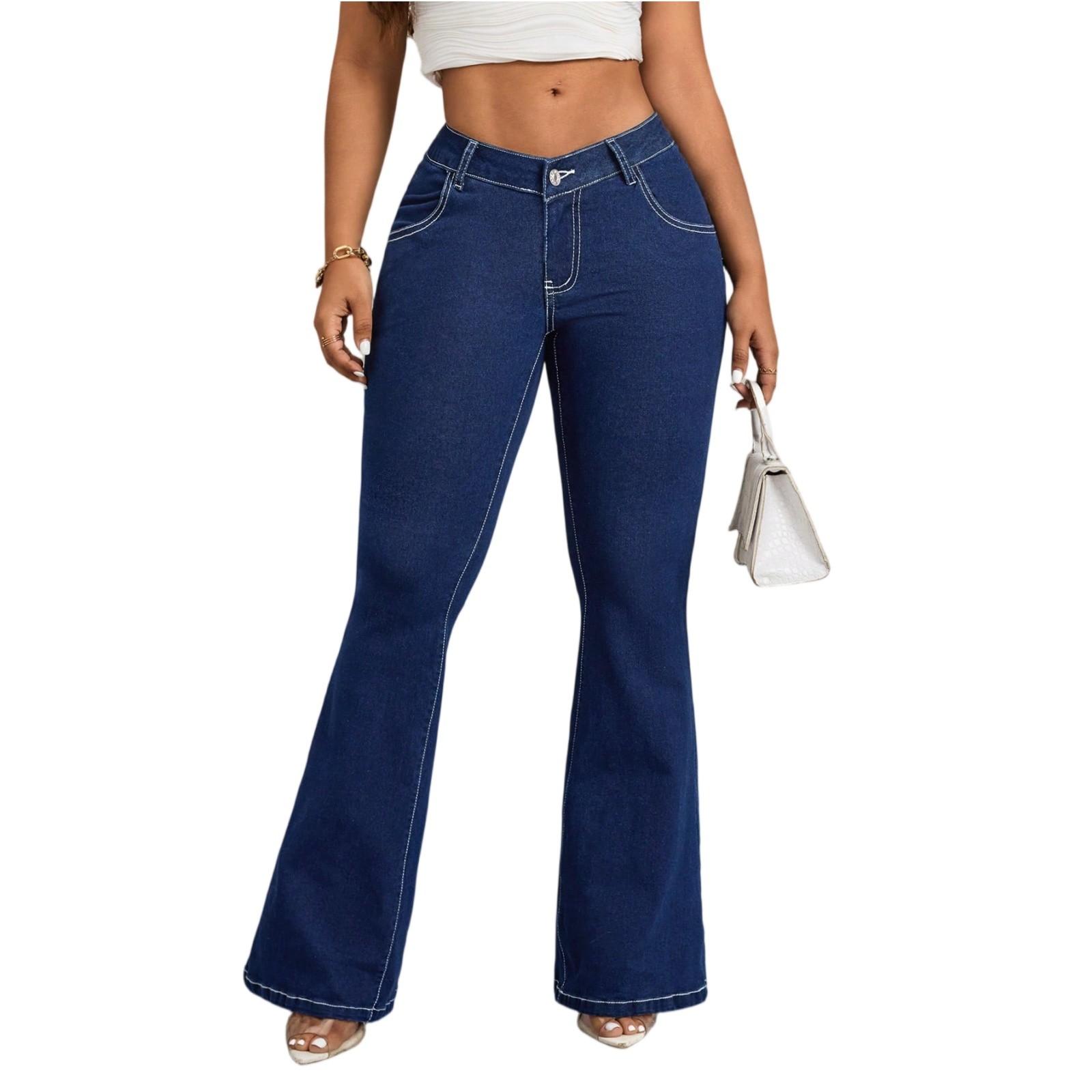 Women s Fashionable Casual Micro Flared With Frayed Edges And Double Button Jeans XL синій
Women s Fashionable Casual Micro Flared With Frayed Edges And Double Button Jeans XL синій