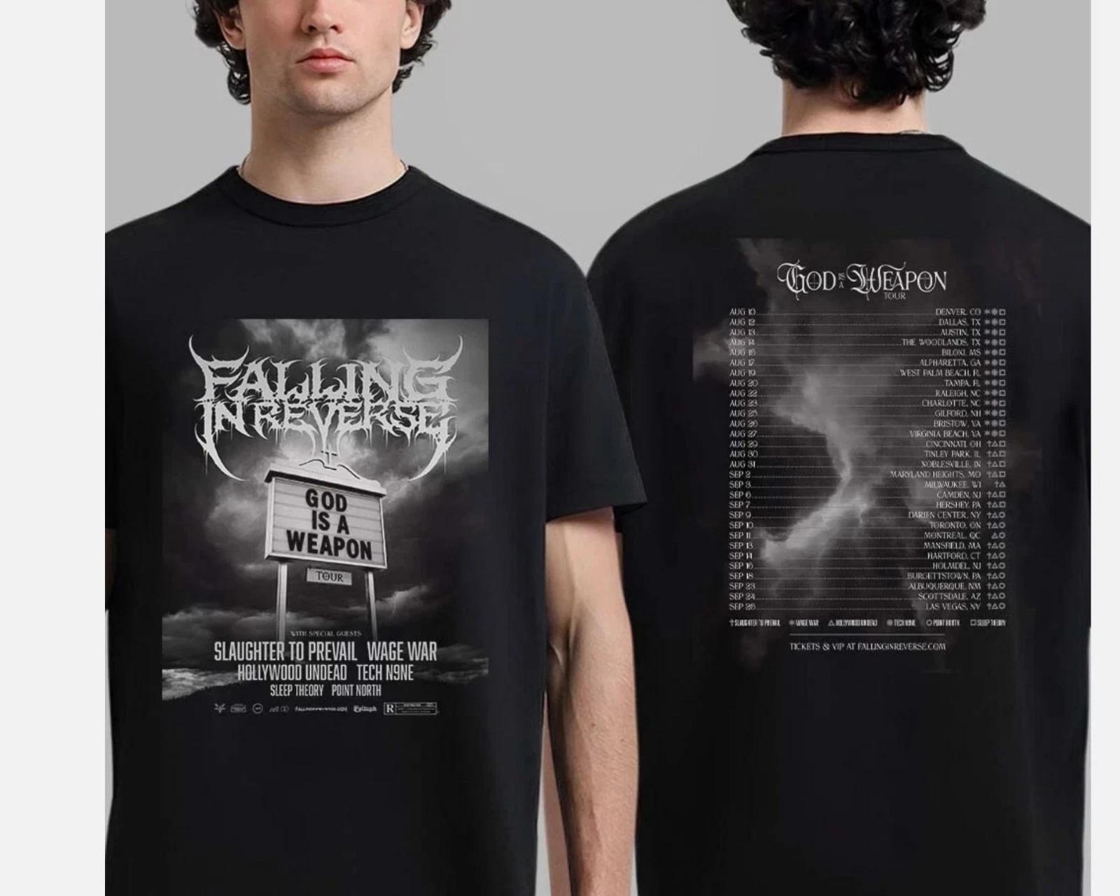 Falling In Reverse God Is A Weapon Tour 2025 US And Canada Dates Shirt Size S-5X S
Falling In Reverse God Is A Weapon Tour 2025 US And Canada Dates Shirt Size S-5X S