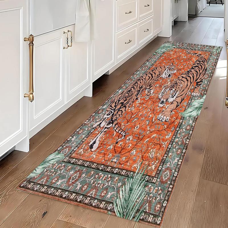 Vintage Ethnic Tiger Long Runner Rug Bold Floral Print Soft Washable Non-slip Mat for Hallway Corridor 40X120CM
Vintage Ethnic Tiger Long Runner Rug Bold Floral Print Soft Washable Non-slip Mat for Hallway Corridor 40X120CM