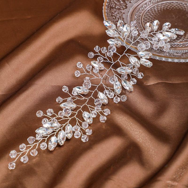 Meier Crystal headband tiara bridal updo wedding headpiece hair accessories handmade beaded back comb accessory 23*7CM, срібний
Meier Crystal headband tiara bridal updo wedding headpiece hair accessories handmade beaded back comb accessory 23*7CM, срібний