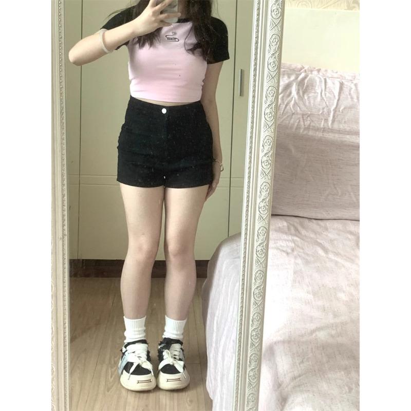 Plus-Size Black Denim Summer 2024 High-Waist Bodycon Hip-Hugging Shorts for Women M: 155-165cm (43-49kg)
Plus-Size Black Denim Summer 2024 High-Waist Bodycon Hip-Hugging Shorts for Women M: 155-165cm (43-49kg)