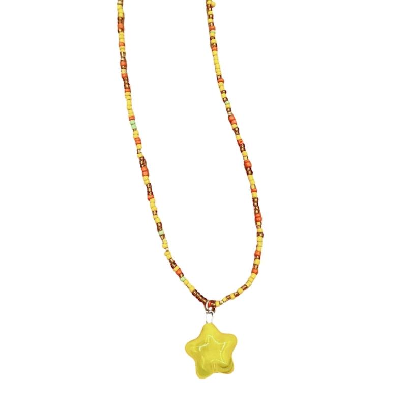 Five-pointed Star Pendant Necklace Colorful Beaded Choker Y2K Style Short Necklace Beads Material Gift for Women Girls
Five-pointed Star Pendant Necklace Colorful Beaded Choker Y2K Style Short Necklace Beads Material Gift for Women Girls
