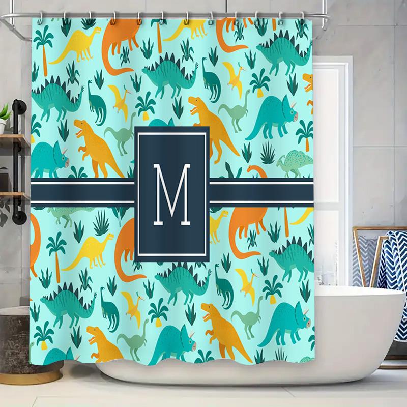 Stylish Printed Shower Curtain With Monogram Lettering Multicolor Dinosaurs Decor For Bathrooms W60H190(CM)-1 Pcs
Stylish Printed Shower Curtain With Monogram Lettering Multicolor Dinosaurs Decor For Bathrooms W60H190(CM)-1 Pcs